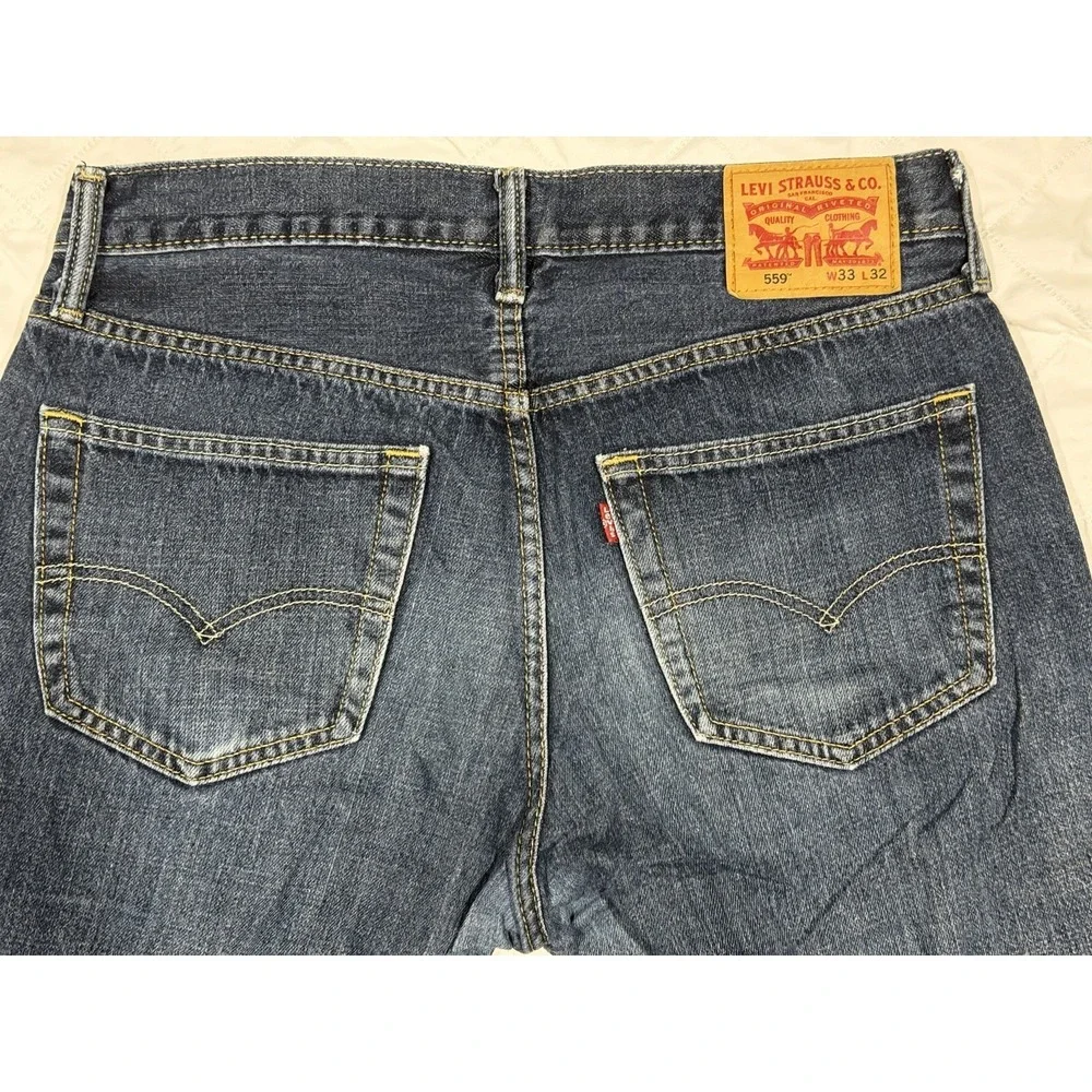Levis 559 33X32 Actual 34X30 Mens‎ Blue Jeans 100% Cotton Medium Wash